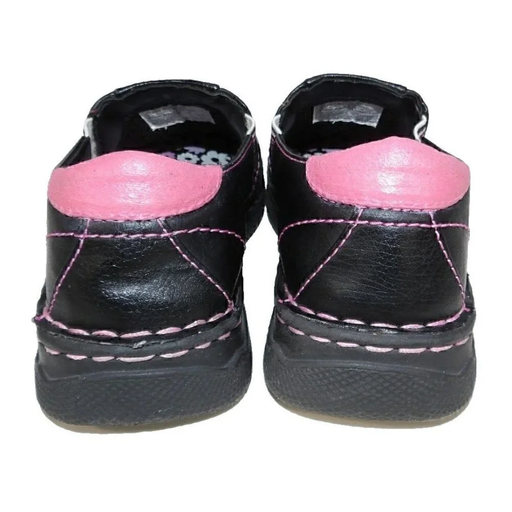 BUSTER BROWN black & pink girls BARBIE shoes sz 1.5 fits 7 3/4